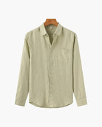 Men's Linen Button Up Shirt Relaxed Long Sleeve Essential