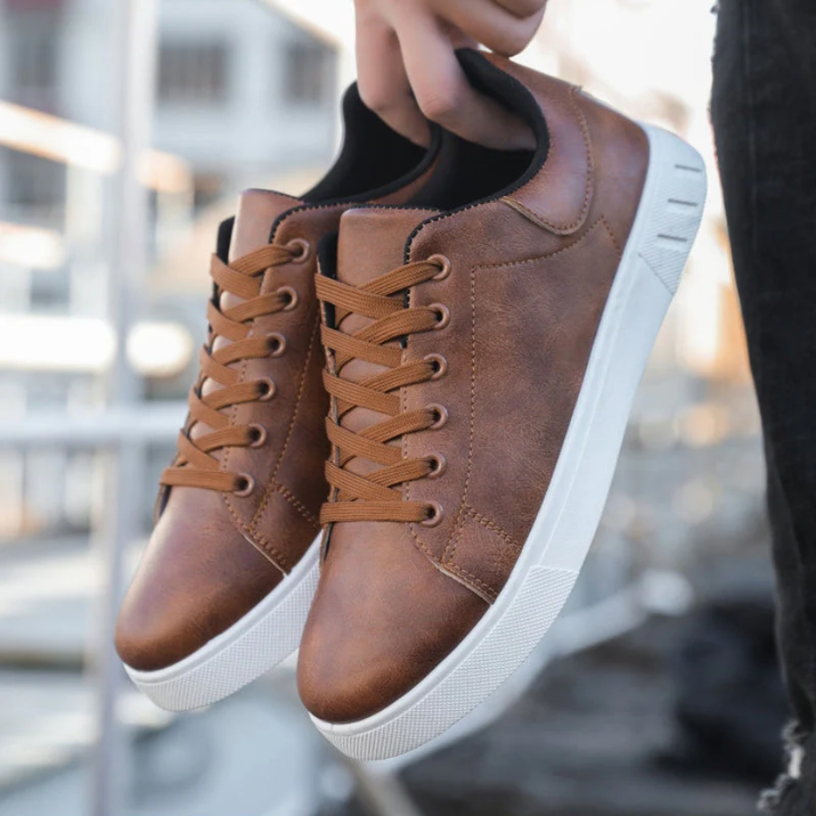 Men's Cushioned Walking Trainers Lace Up Casual Shoes