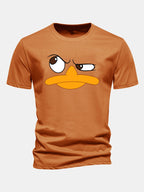 Men's Graphic T Shirt Cartoon Face Print Casual Fit