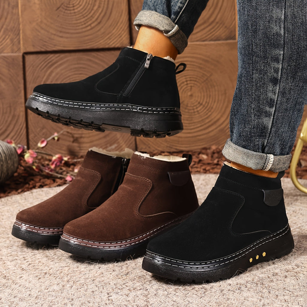 Women's Warm Plush Lined Everyday Booties with Thick Sole