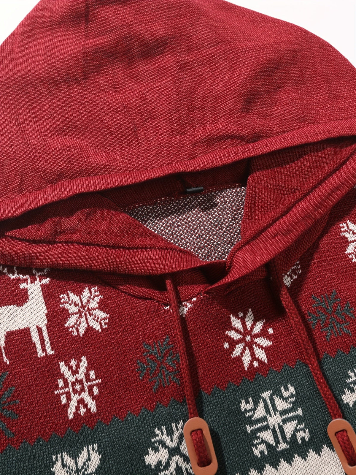 Women's Holiday Knit Hoodie Sweater with Reindeer Pattern