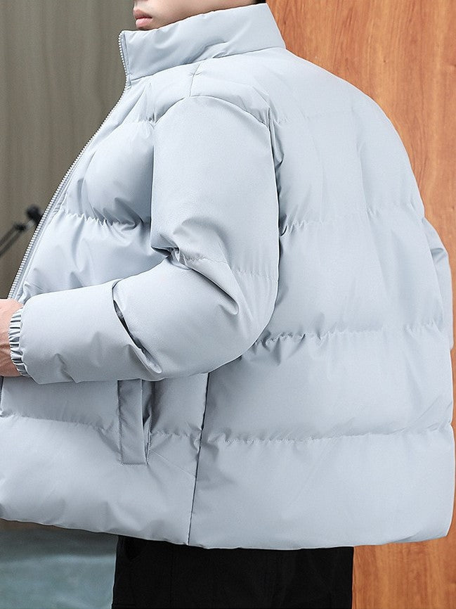 Men's Relaxed Insulated Stand-Collar Puffer Jacket