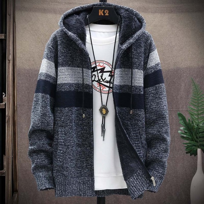Men's Hooded Zip Up Cardigan Soft Lightweight Layer