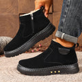 Women's Warm Plush Lined Everyday Booties with Thick Sole - Black