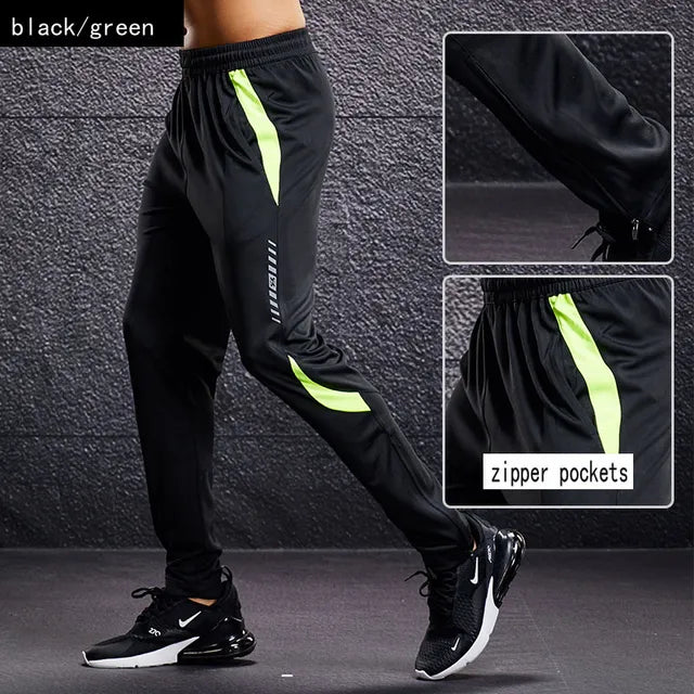 Men's Lightweight Tapered Joggers with Zippered Pockets – Neon Green