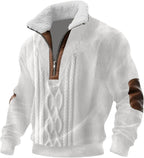 Men's Quarter Zip Knitted Pullover Warm Relaxed Layer