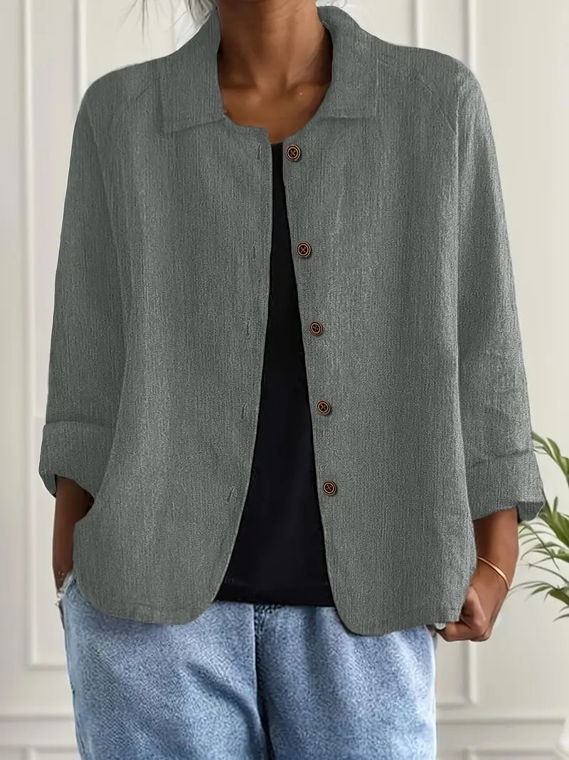 Women's Lightweight Button Front Jacket – Relaxed Summer