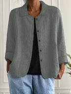 Women's Lightweight Button Front Jacket – Relaxed Summer