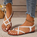 Women's Braided Flat Sandals – Secure Strappy Shoes