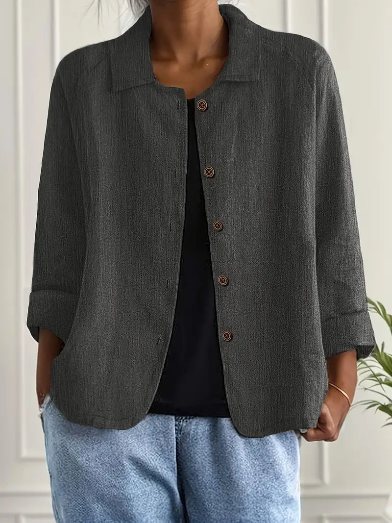 Women's Lightweight Button Front Jacket – Relaxed Summer