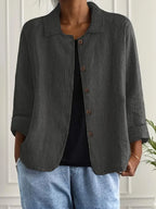 Women's Lightweight Button Front Jacket – Relaxed Summer