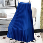 Women's Pleated Midi Skirt High Waist A-Line Style