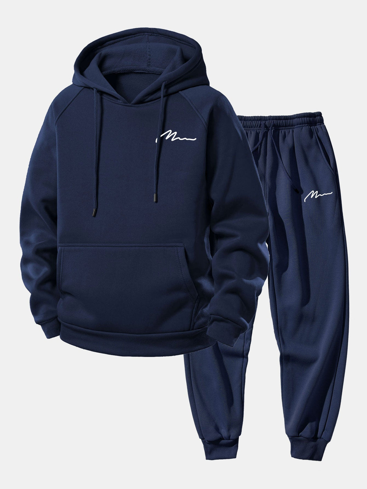 Men's Pullover Hoodie Tracksuit Relaxed Polyester Jogger Co Ord