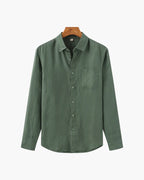 Men's Linen Button Up Shirt Relaxed Long Sleeve Essential