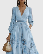 Women's Elegant Pleated Maxi Dress