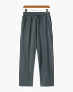 Men's Relaxed Linen Drawstring Trousers Everyday Comfort Pants