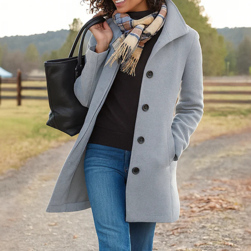 Women's Classic Coat with Buttons