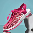Men's Closed Toe Mesh Sandals Adjustable Lace Summer Footwear