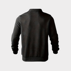 Men's Textured Half Zip Sweatshirt Smart Casual Polo Style