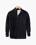 Men's Cable Knit Half Zip Sweater Premium Cotton Pullover