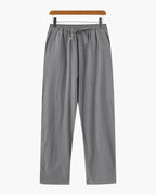 Men's Relaxed Linen Drawstring Trousers Everyday Comfort Pants