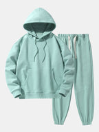 Men's Heavyweight Drop Shoulder Tracksuit Relaxed Cotton Blend Hoodie
