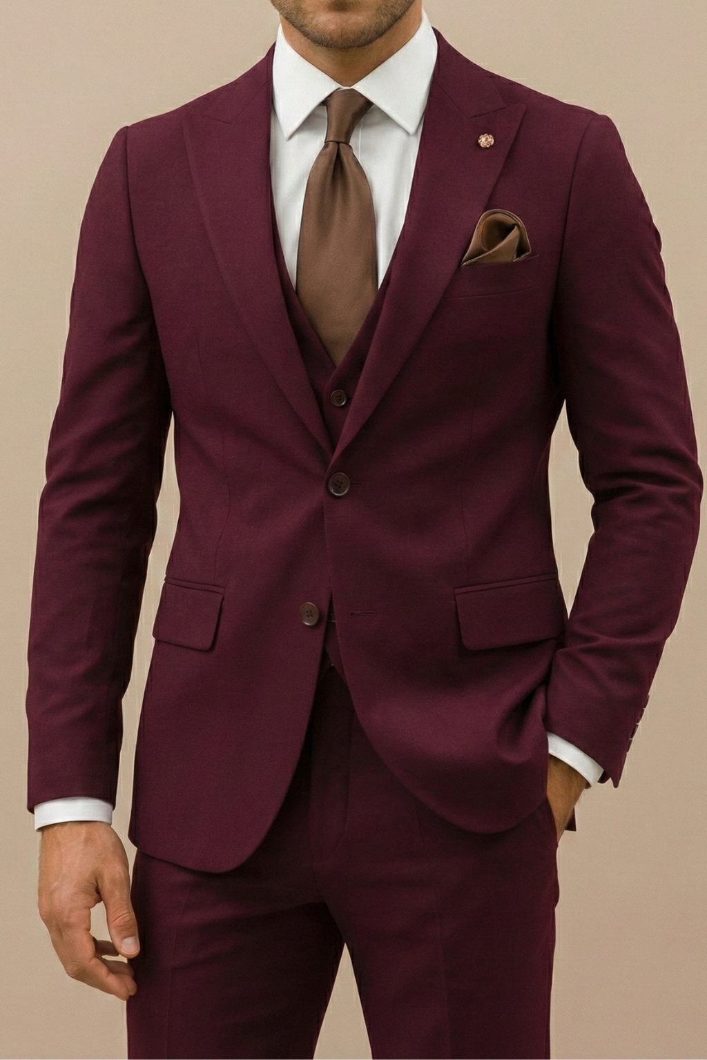 Men's Slim Fit Three Piece Suit Tailored Spring Weddings