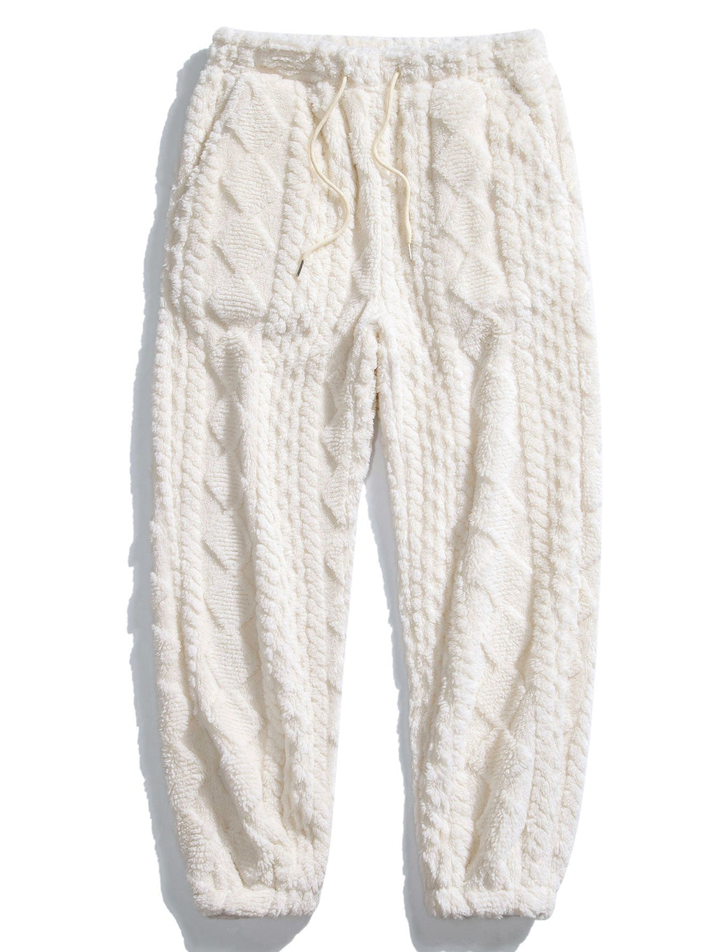 Men's Textured Teddy Tracksuit Relaxed Hoodie and Joggers