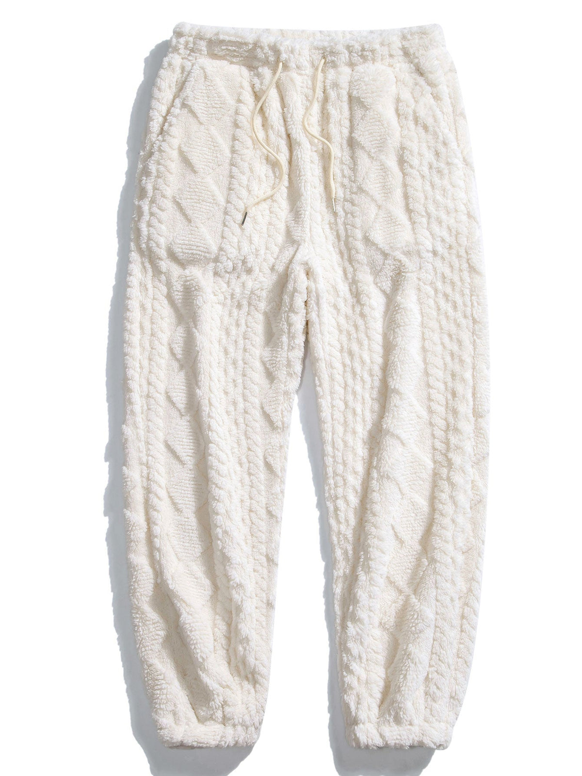 Men's Textured Teddy Tracksuit Relaxed Hoodie and Joggers