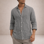 Men's Regular Fit Linen Button Down Casual Shirt