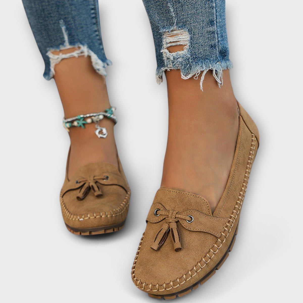 Women's Tassel Detail Moccasin Loafers Soft Flat Casual