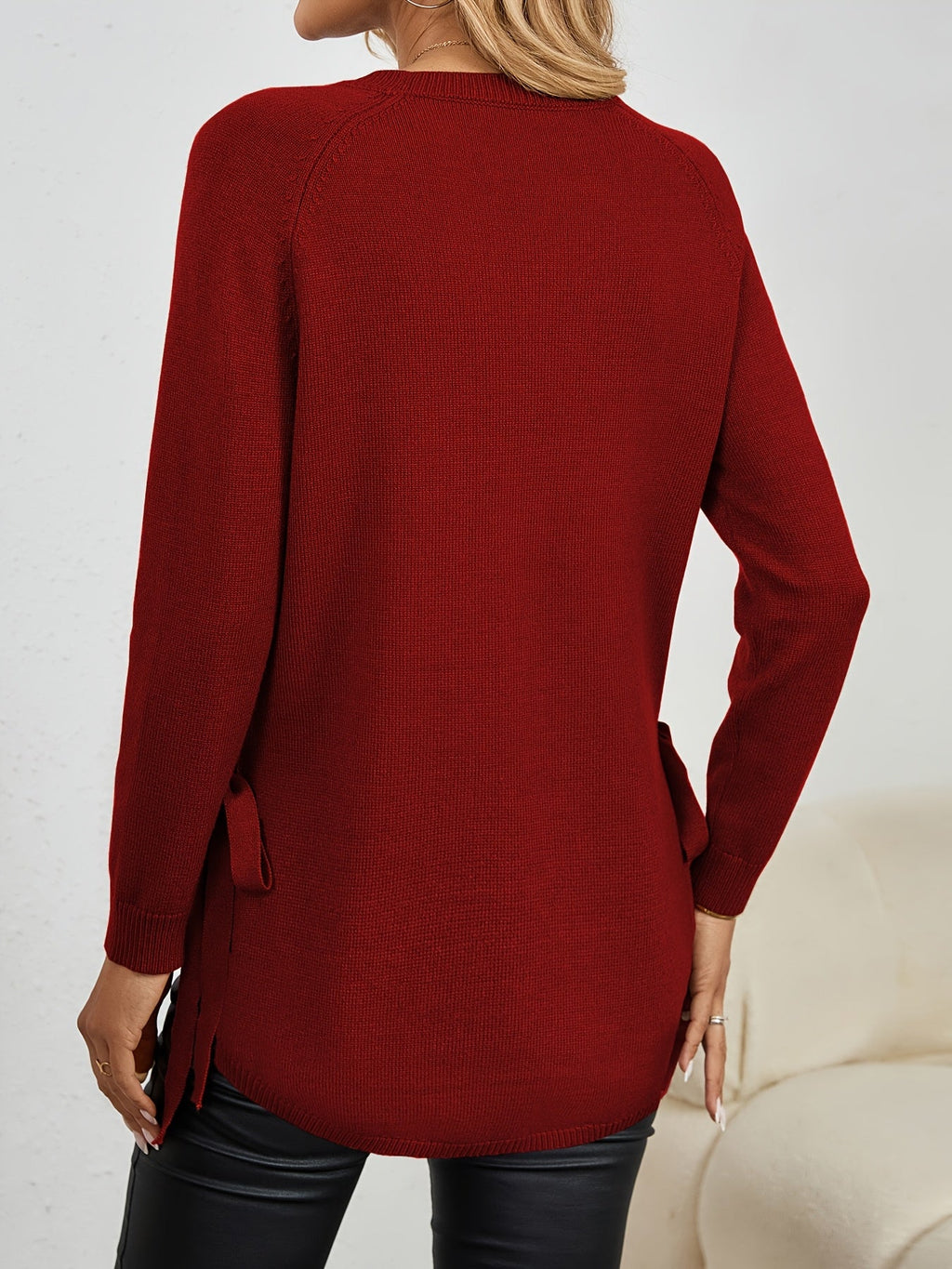 Women's Split-Side Tunic Length Pullover Sweater