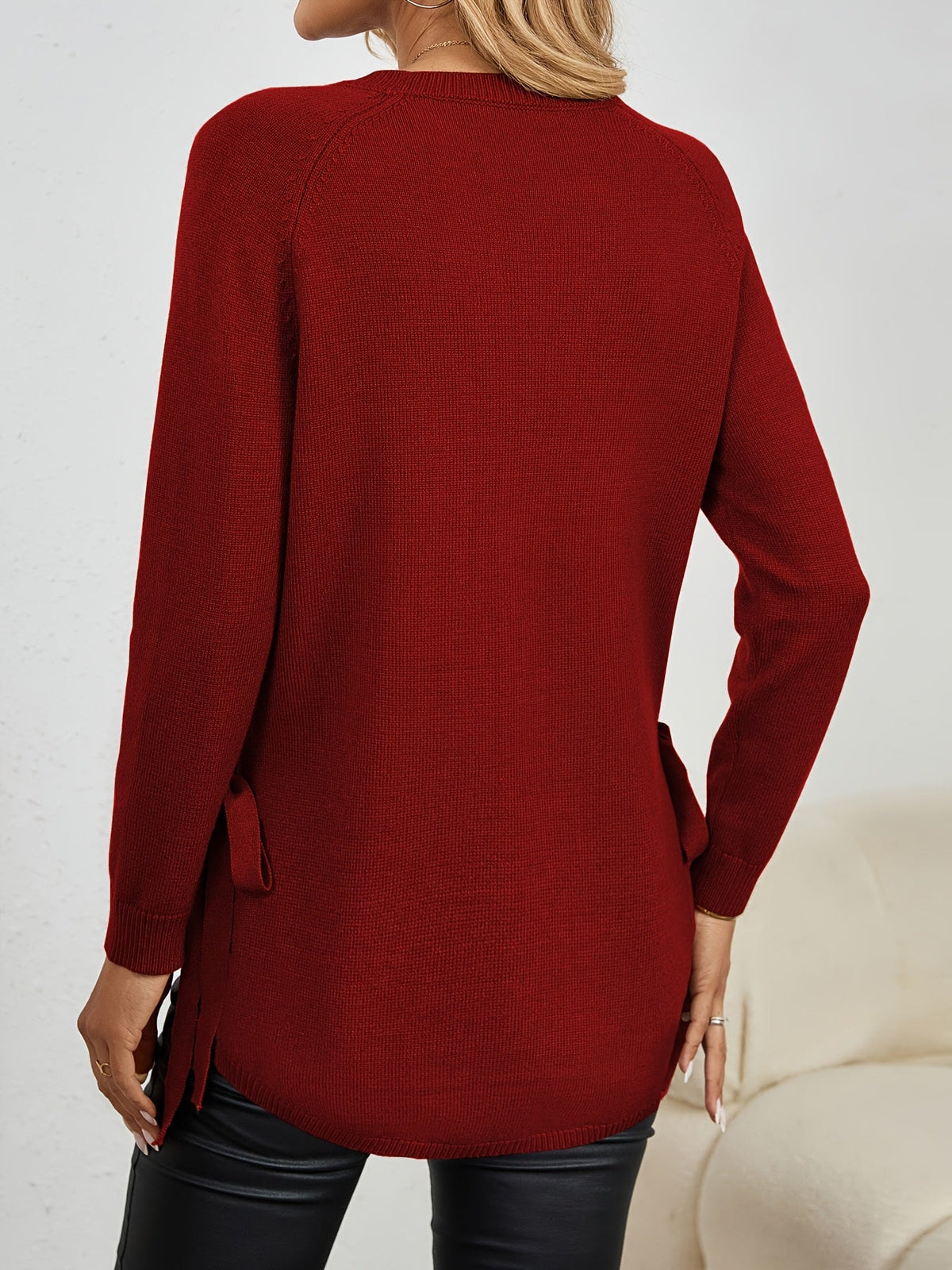 Women's Split-Side Tunic Length Pullover Sweater