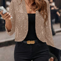 Women's Metallic Knit Open-Front Short Jacket - Mixed Colors