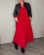 Women's Maxi Dress Relaxed Long Sleeve Cocktail Silhouette