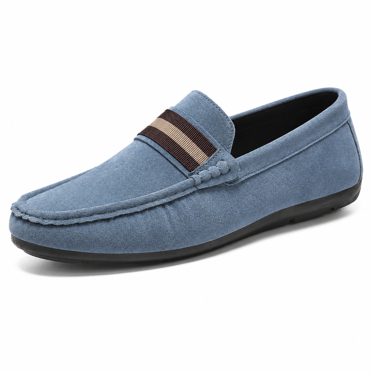 Men's Slip On Loafers Striped Detail Lightweight Casual Shoes