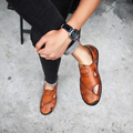 Men's Leather Comfort Sandals Closed Toe Breathable Anti Slip