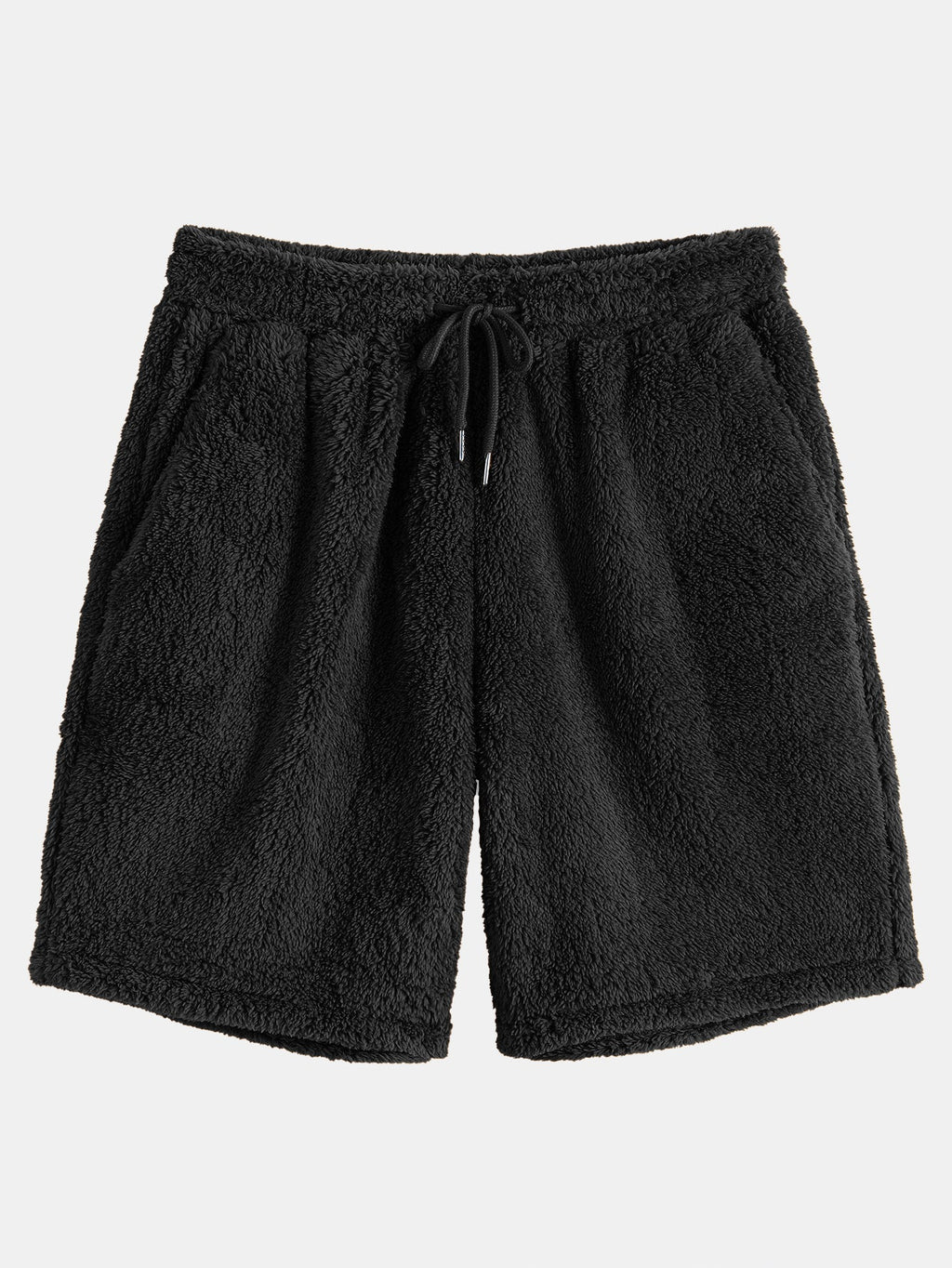 Men's Teddy Fleece Hoodie and Shorts Set Relaxed Two