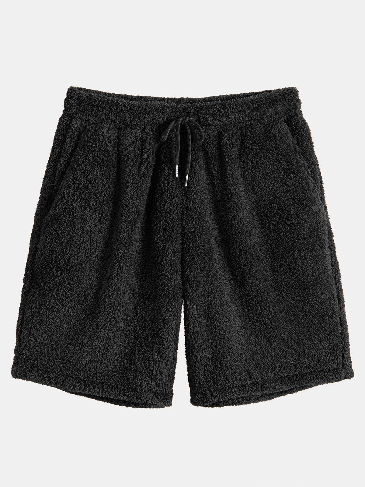 Men's Teddy Fleece Hoodie and Shorts Set Relaxed Two