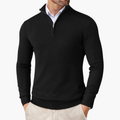 Men's Quarter Zip Pullover Ribbed Hem Knit Top