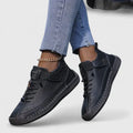 Women's Streamlined Soft-Step Everyday Walking Sneakers - Black