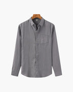 Men's Linen Button Up Shirt Relaxed Long Sleeve Essential