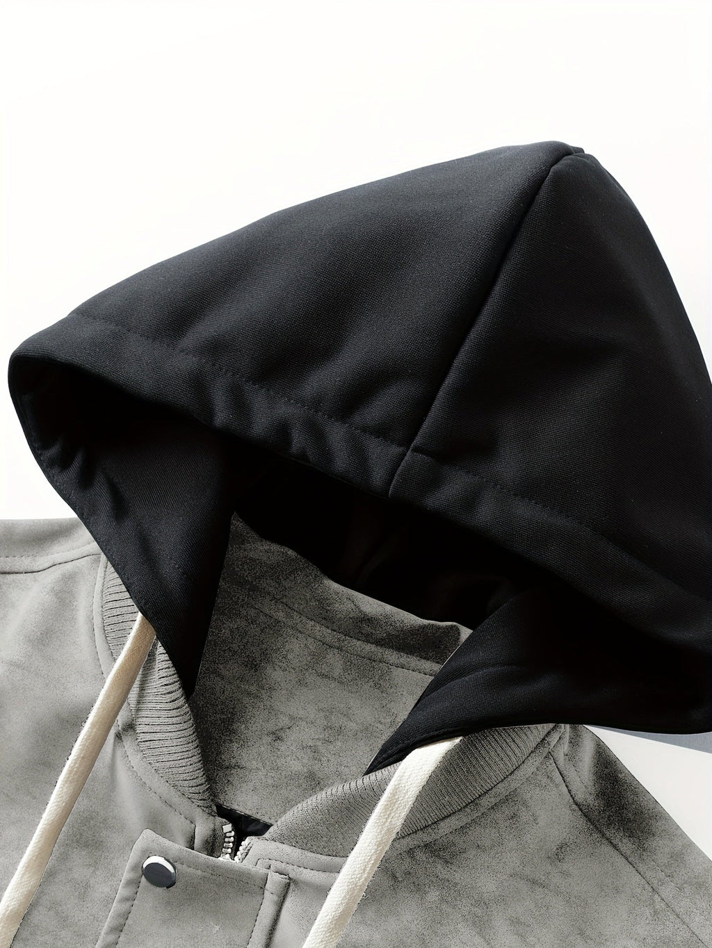 Women's Drawstring Hood Zip Jacket with Ribbed Cuffs and Hem