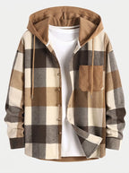 Men's Hooded Flannel Shirt and Corduroy Trouser Set Relaxed