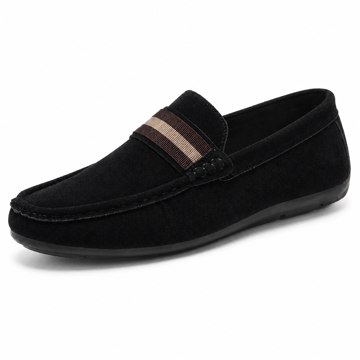 Men's Slip On Loafers Striped Detail Lightweight Casual Shoes