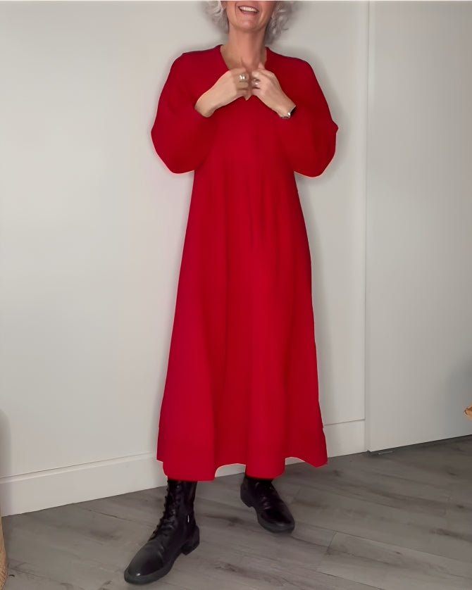 Women's Maxi Dress Relaxed Long Sleeve Cocktail Silhouette