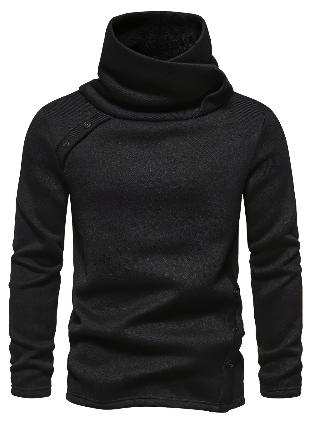 Women's Long Sleeve Draped Collar Sweater with Buttons