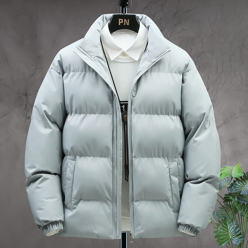 Men's Relaxed Insulated Stand-Collar Puffer Jacket - Light Blue
