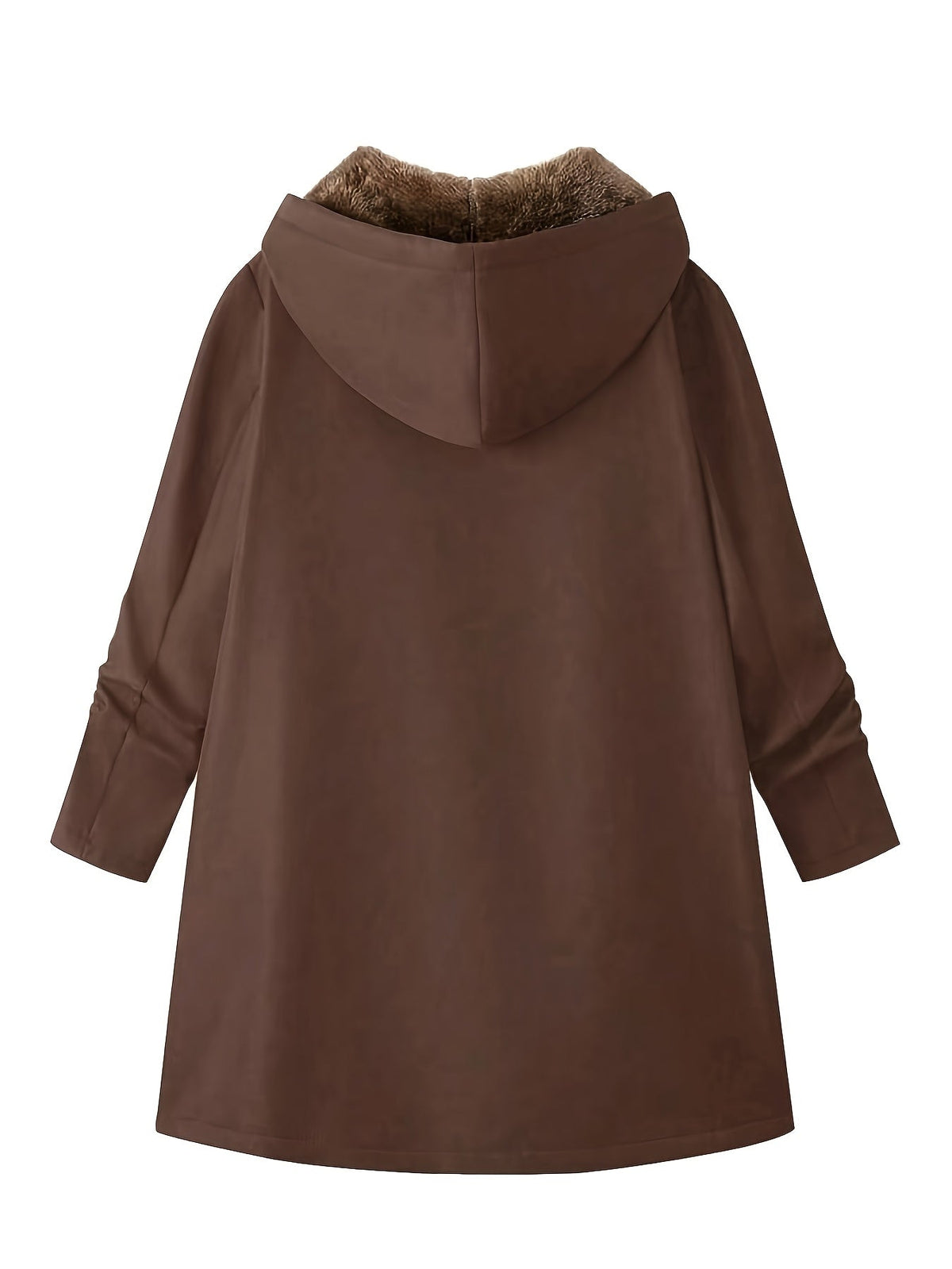 Women's Longline Hooded Winter Coat with Full-Length Zip