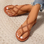 Women's Braided Flat Sandals – Secure Strappy Shoes